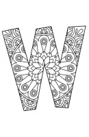 Alfabet mandala kleurplaat 23